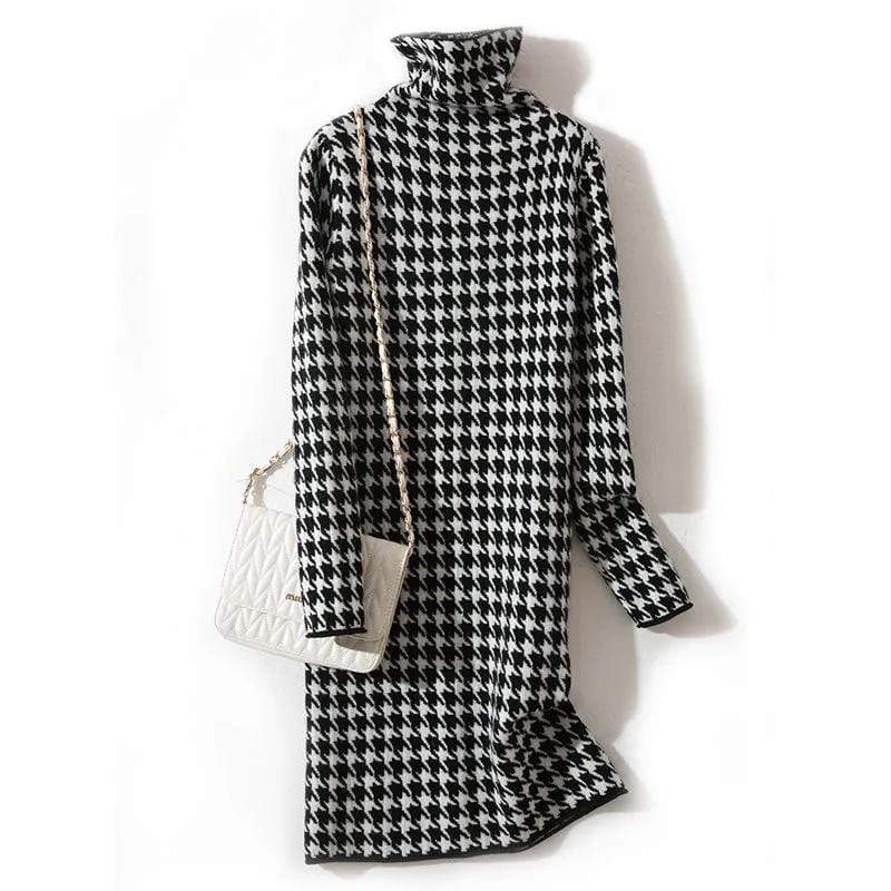 Cap Point Casual thick warm high-neck knitted dress