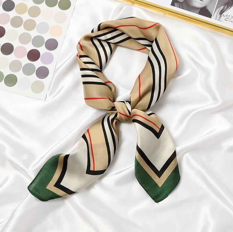 Cap Point Green / One size Winnie Multifunction Polyester Silk Square Wrap Shawl Scarf