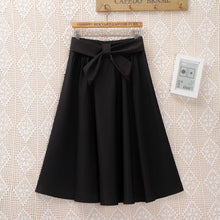 Load image into Gallery viewer, Cap Point 002-Black-Skirt / One Size Serena A-line Preppy Style Solid Skirt With Belt
