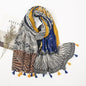 Cap Point 1 Martha Aztec Cashew Floral Tassel Viscose Shawl Scarf