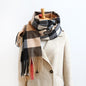 Cap Point 1 Martha plaid cashmere winter warm cloak thick blanket shawl scarf