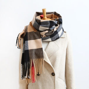 Cap Point 1 Martha plaid cashmere winter warm cloak thick blanket shawl scarf