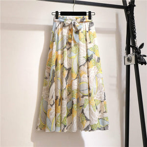 Cap Point 12 / Free size Belline Chiffon Floral Bohemian High Waist Maxi Skirt