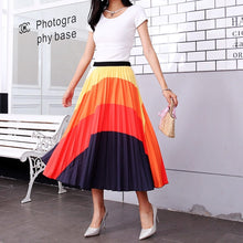 Load image into Gallery viewer, Cap Point 18 / One Size Fashion Pleated Elastic High Waist Mid-Calf Skirt
