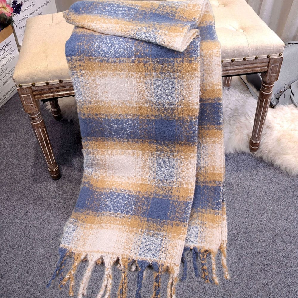 Cap Point 180x70cm25 / One size Winnie Cashmere Plaid Thick Wrap Winter Scarf