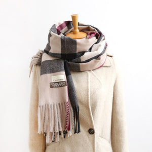 Cap Point 2 Martha plaid cashmere winter warm cloak thick blanket shawl scarf