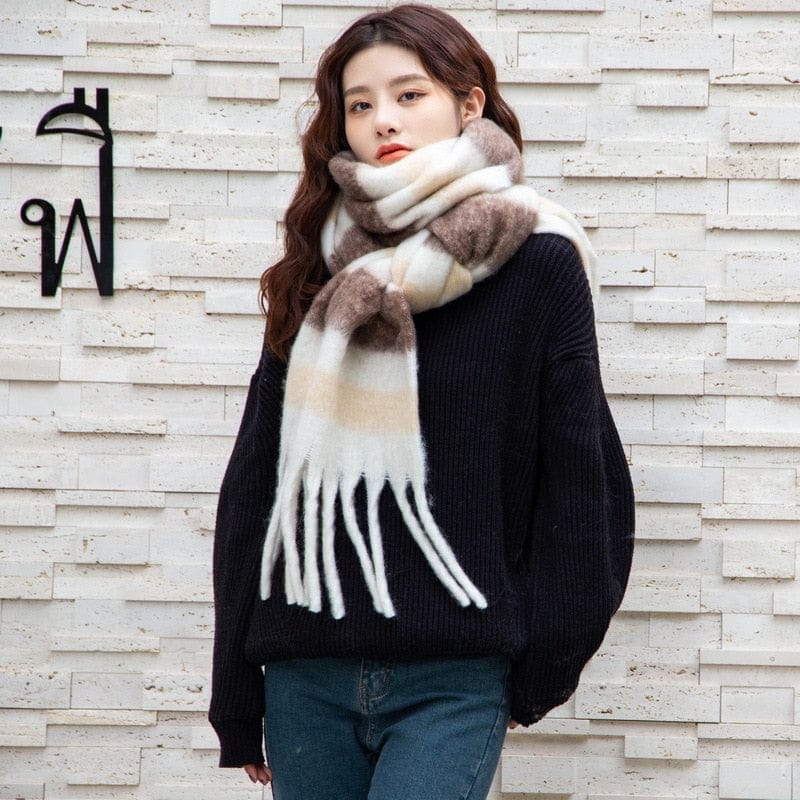 Cap Point 200x35cm 6 / One size Winnie Cashmere Plaid Thick Wrap Winter Scarf