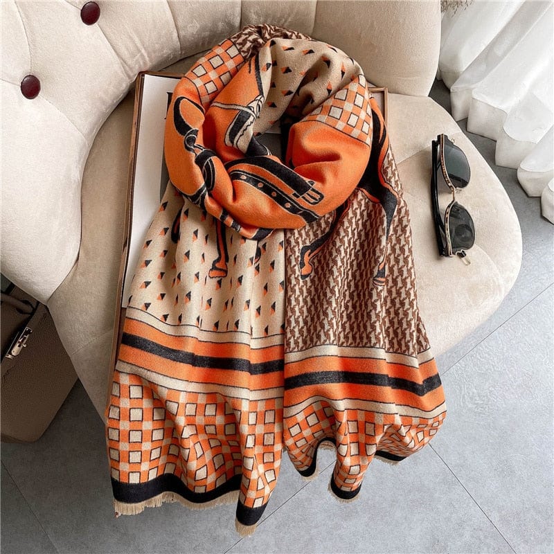 Cap Point 21 Martha plaid cashmere winter warm cloak thick blanket shawl scarf
