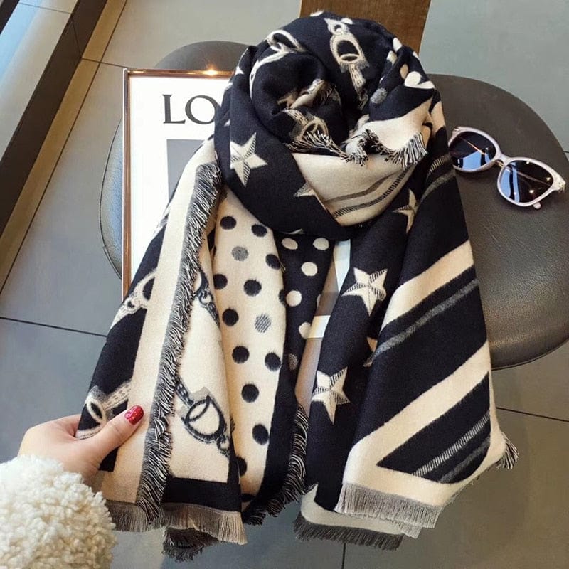 Cap Point 23 Martha plaid cashmere winter warm cloak thick blanket shawl scarf
