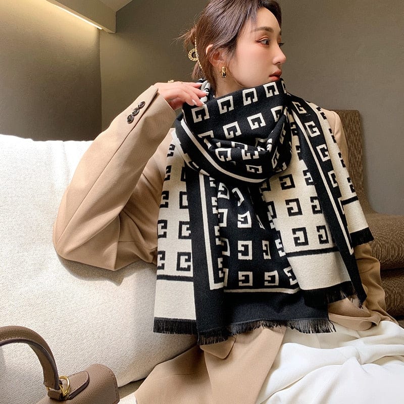 Cap Point 24 Martha plaid cashmere winter warm cloak thick blanket shawl scarf
