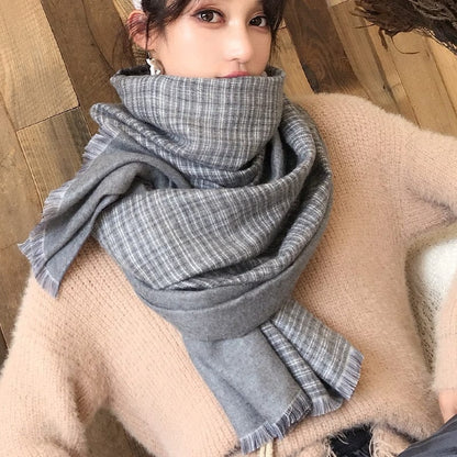 Cap Point 27 Martha plaid cashmere winter warm cloak thick blanket shawl scarf