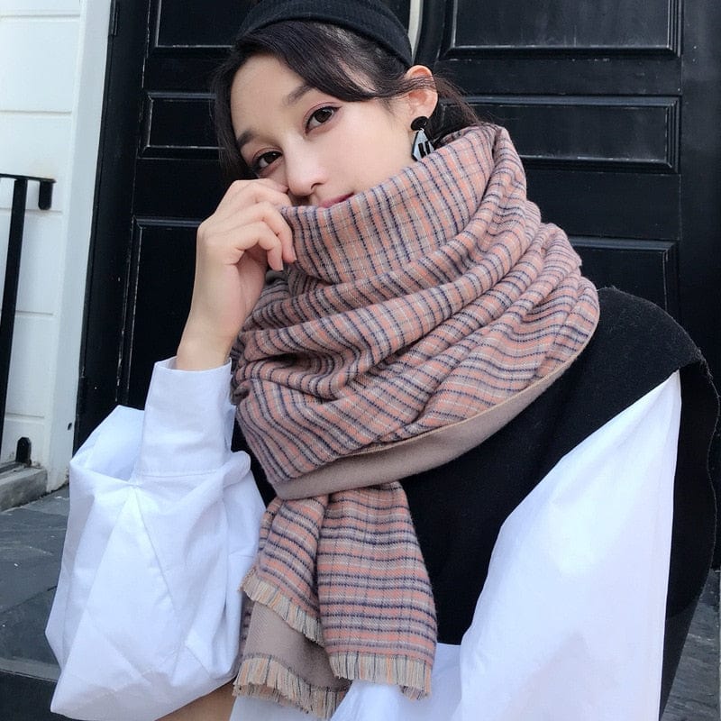 Cap Point 28 Martha plaid cashmere winter warm cloak thick blanket shawl scarf