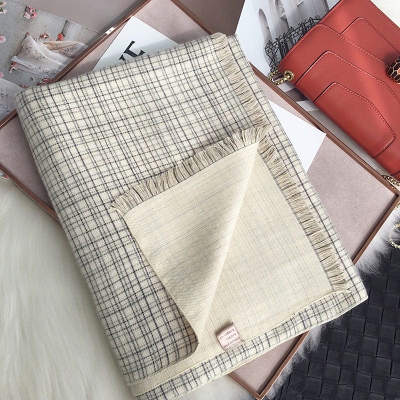 Cap Point 29 Martha plaid cashmere winter warm cloak thick blanket shawl scarf