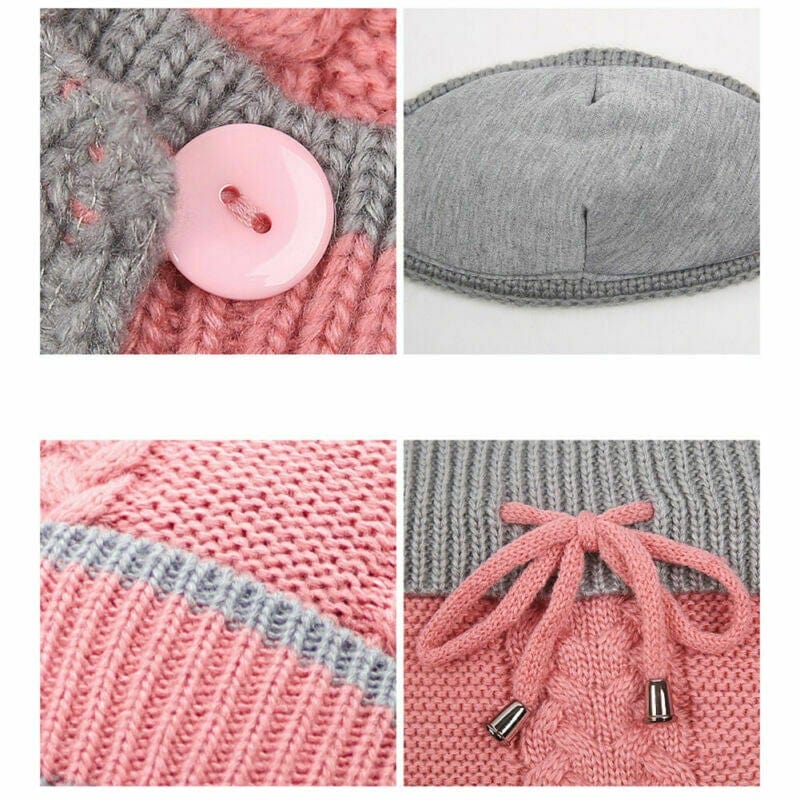 Cap Point 3 Set Women's Knitted Winter Hat
