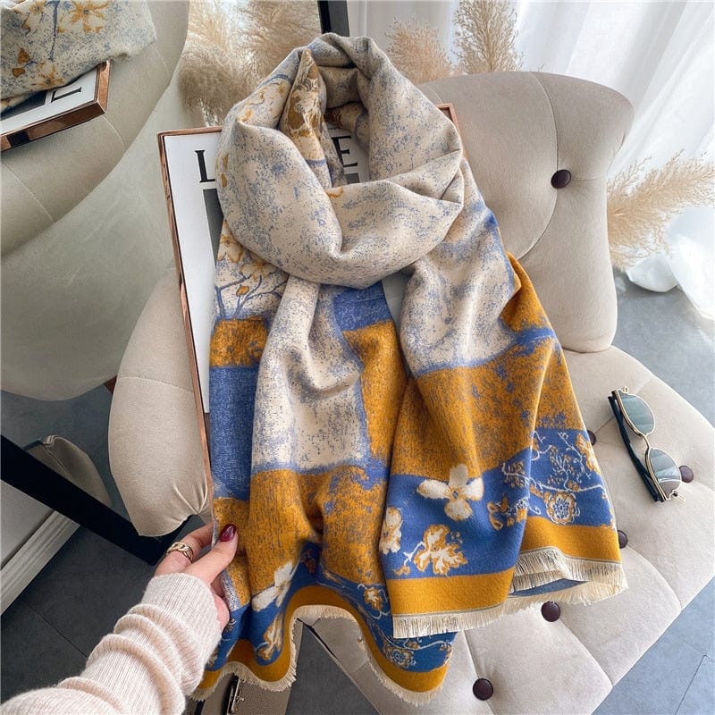 Cap Point 30 Martha plaid cashmere winter warm cloak thick blanket shawl scarf