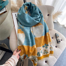 Load image into Gallery viewer, Cap Point 32 Martha plaid cashmere winter warm cloak thick blanket shawl scarf
