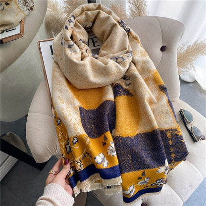 Cap Point 34 Martha plaid cashmere winter warm cloak thick blanket shawl scarf
