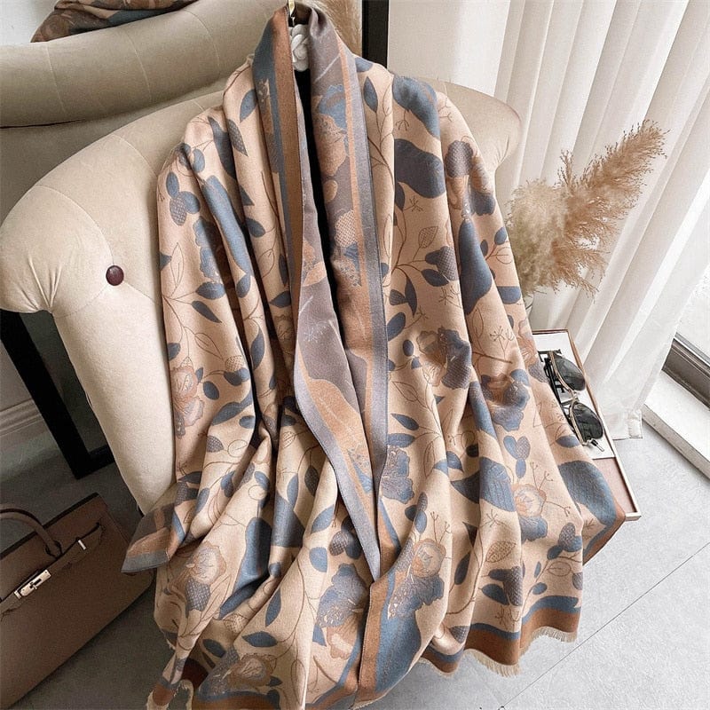 Cap Point 45 Martha plaid cashmere winter warm cloak thick blanket shawl scarf