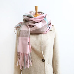 Cap Point 5 Martha plaid cashmere winter warm cloak thick blanket shawl scarf