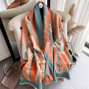Cap Point 50 Martha plaid cashmere winter warm cloak thick blanket shawl scarf