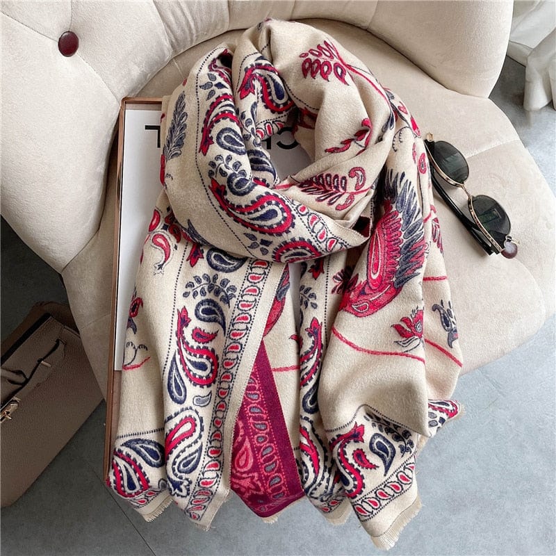 Cap Point 56 Martha plaid cashmere winter warm cloak thick blanket shawl scarf