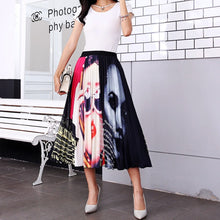 Load image into Gallery viewer, Cap Point 56 / One Size Fashion Pleated Elastic High Waist Mid-Calf Skirt
