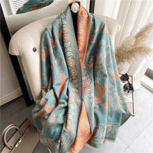Load image into Gallery viewer, Cap Point 58 Martha plaid cashmere winter warm cloak thick blanket shawl scarf
