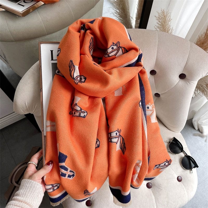 Cap Point 61 Martha plaid cashmere winter warm cloak thick blanket shawl scarf