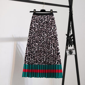 Cap Point 61 / One Size Fashion Pleated Elastic High Waist Mid-Calf Skirt