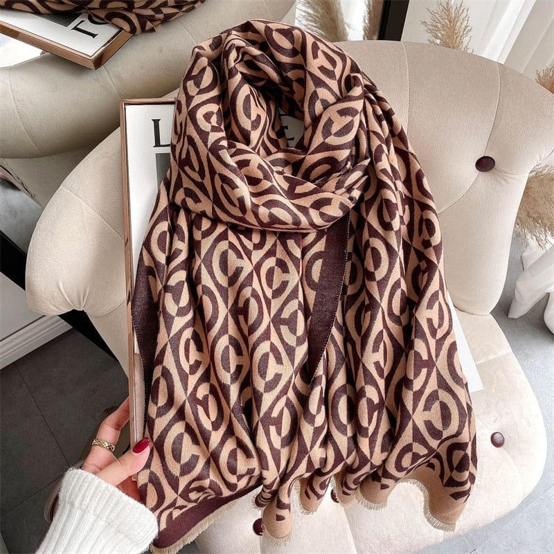 Cap Point 66 Martha plaid cashmere winter warm cloak thick blanket shawl scarf