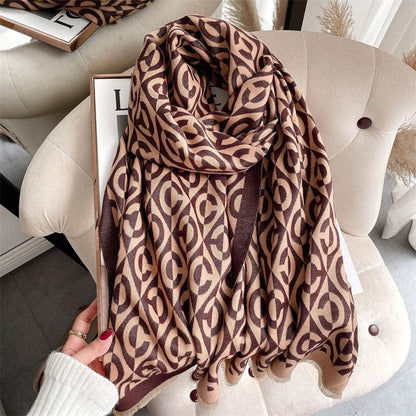 Cap Point 66 Martha plaid cashmere winter warm cloak thick blanket shawl scarf