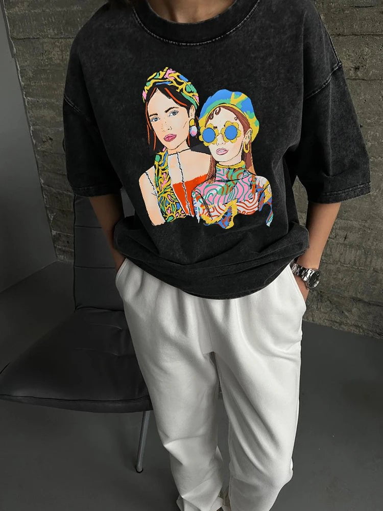 Cap Point Aimee Vintage Cotton Streetwear T-shirt