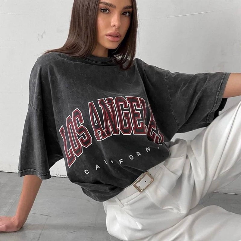 Cap Point Aimee Vintage Cotton Streetwear T-shirt