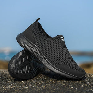 Cap Point AllBlack / 6.5 Mens Light Walking Mesh Breathable Summer Loafers Shoes