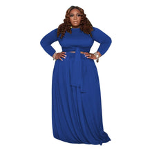 Load image into Gallery viewer, Cap Point Allegra Plus Size 2 Piece Tall Waist Long Sleeve Maxi Skirt

