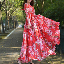Load image into Gallery viewer, Cap Point Amelia Loose Floral Flowy Chiffon Printed Maxi Dress
