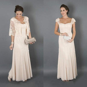 Cap Point Amuli 2 Piece Mother Of The Bride Dress With Ruffle Chiffon Lace Jacket