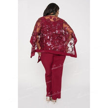Load image into Gallery viewer, Cap Point Angel Lace Sequined Mother Of The Bride Pant Suit

