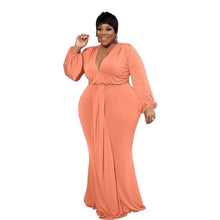 Load image into Gallery viewer, Cap Point Angelina Plus Size Elegant Mermaid Full Sleeve Maxi Dress
