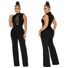 Load image into Gallery viewer, Cap Point Anita Solid O Neck High Waist Wide Leg Pant Jumpsuit
