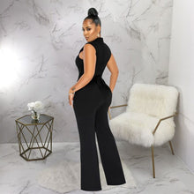 Load image into Gallery viewer, Cap Point Anita Solid O Neck High Waist Wide Leg Pant Jumpsuit
