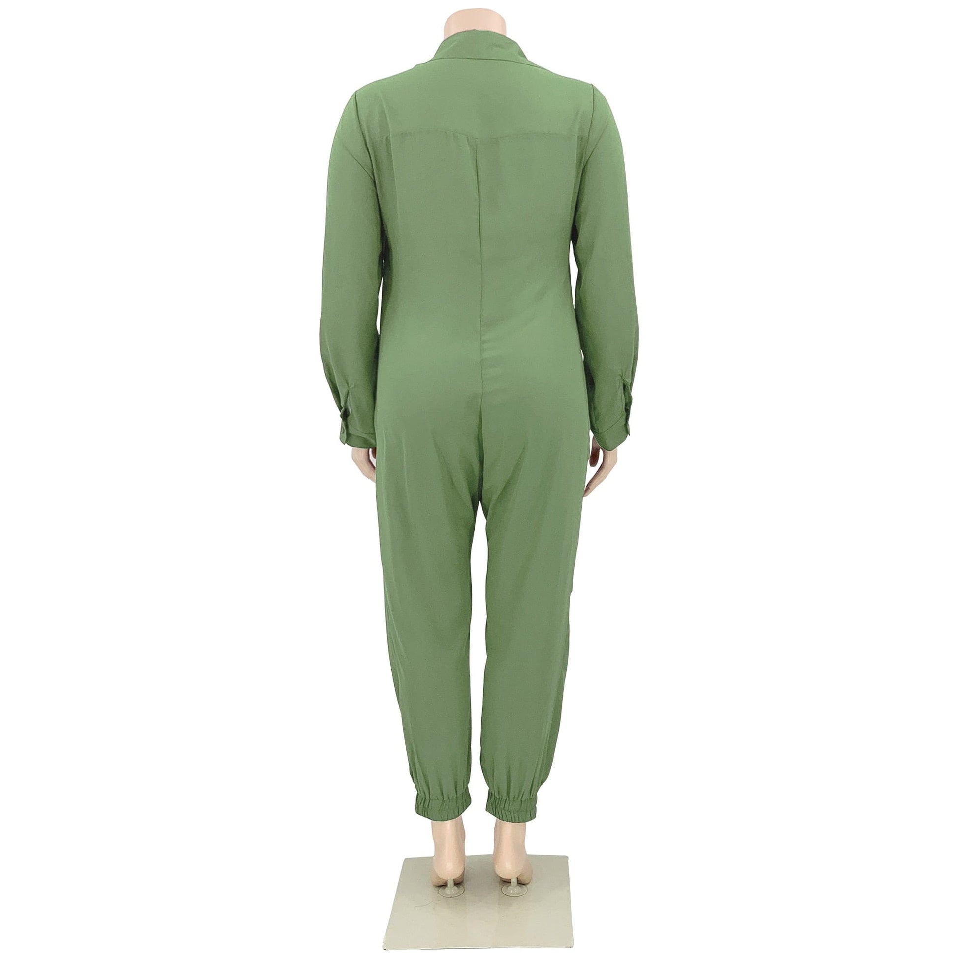Cap Point Anita Solid V Neck High Waisted Fashion Jumpsuit