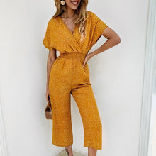 Load image into Gallery viewer, Cap Point Anita Summer Casual Print V-neck Pocket Jumpsuit
