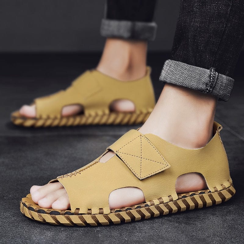 Cap Point Apricot / 6.5 Mens Beach Lace-up Open Toe Shoes Highten Soft Sandals
