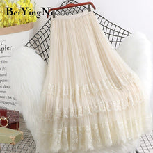 Load image into Gallery viewer, Cap Point Apricot / One Size Serena Fashion High Waist Tulle Midi Skirt
