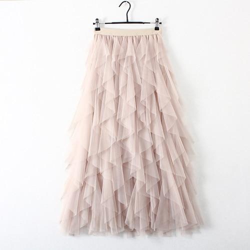 Cap Point apricot / One Size Tutu Tulle Long Maxi Skirt