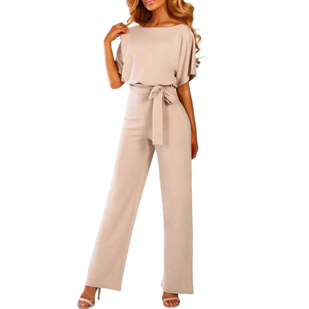 Cap Point Apricot / S Francisca Sexy Belted Jumpsuits