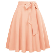 Load image into Gallery viewer, Cap Point Apricot / S Perline Belle Poque High Waist Self-Tie Bow-Knot Embellished  A-Line Skirt
