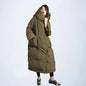 Cap Point Army green / M Women's Loose Mid-length Over The Knee Black Padded Jacket