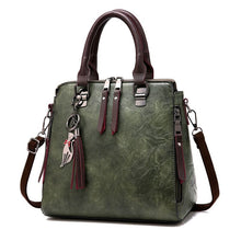 Load image into Gallery viewer, Cap Point Army Green / One size Denise Luxury Crossbody Design Soft PU Leather Shoulder Tote Bag
